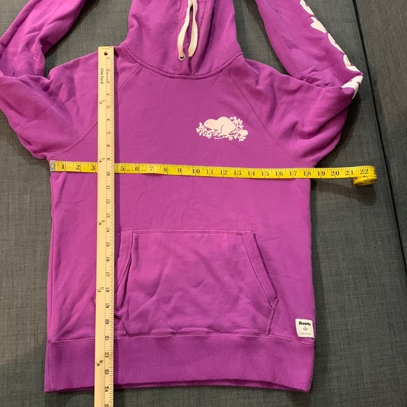 ROOTS Canada Sweatshirt Purple XS Pullover Hoodie Activewear Leisure Casual - Picture 13 of 16